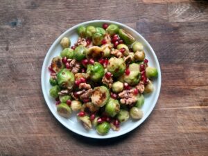 Brussel Sprouts With Pomegranate Seeds